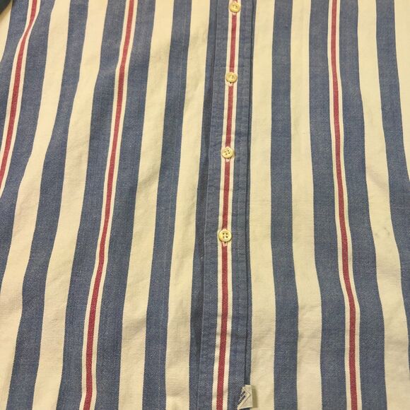 Vtg Ralph Lauren Oxford Shirt Mens L Striped Button Down Blue Red Flesh Pony - Picture 7 of 12